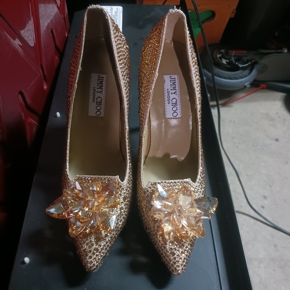 Jimmy Choo Avril Crystal Jewelled Heels - Picture 2 of 2
